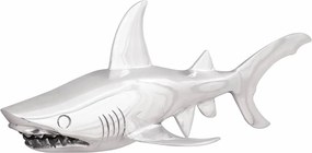 vidaXL Escultura Prateado 68 x 20 x 24 cm Alumínio