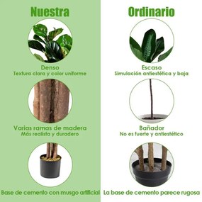 Planta artificial Figueira 1,5 m com folhas PEVA e vaso PP para decoração de casa e escritório Verde