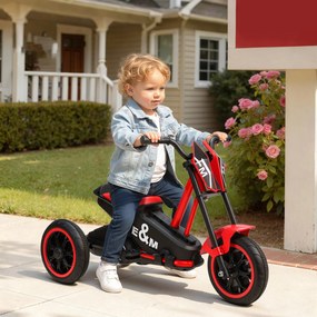Triciclo para crianças, bicicleta de equilíbrio de 3 rodas com pedais para idades entre os 18 e os 36 meses, para uso no interior e no exterior, verme