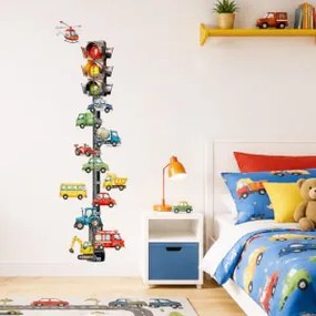 Medidor infantil de parede para o quarto - Transporte e grande semáforo