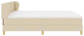 Cama Box Spring vidaXL com Colchão Creme 200x200 cm Tecido