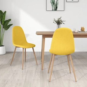 vidaXL Cadeiras de jantar 2 pcs tecido amarelo mostarda
