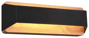Candeeiro de parede preto 35 cm incl. LED regulável em 3 níveis - Tyko Moderno