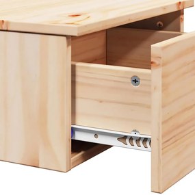 Mesa de Cabeceira Montada na Parede com gaveta 2 pcs Castanho