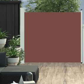 vidaXL Toldo lateral retrátil para pátio 100x300 cm castanho