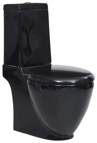 141136 vidaXL Sanita WC redonda cerâmica c/ descarga água inferior preto