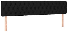 Cama box spring c/ colchão e LED 120x190 cm tecido preto