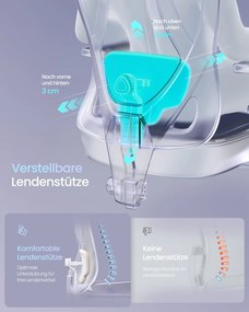 Cadeira de escritório ergonómica com apoio ajustável 70 x 70 x (112-136) cm, castanho-camelo e branco