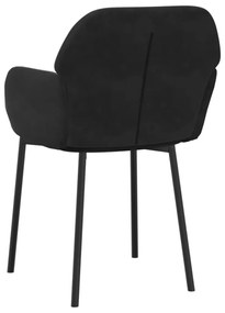 Cadeiras de jantar 2 pcs veludo preto