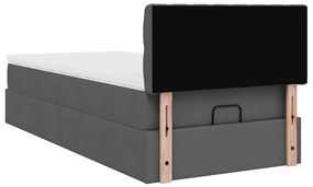 Estrutura cama otomana colchão 90x190 cm tecido cinzento escuro