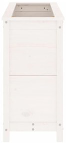 Canteiro elevado de jardim 119,5x40x78 cm pinho maciço branco