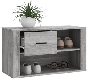 Sapateira 80x35x45 cm derivados de madeira sonoma cinza