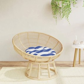 vidaXL Almofadão redondo Ø 60 x11 cm tecido oxford riscas azul/branco