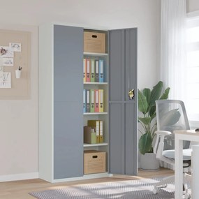 vidaXL Arquivador 90x40x200 cm aço cinzento-claro e cinzento-escuro