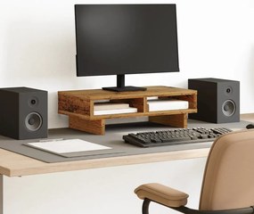 vidaXL Suporte monitor 50x27x15cm derivados de madeira madeira velha