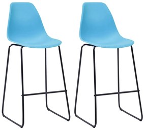 vidaXL Cadeiras de bar 2 pcs plástico azul