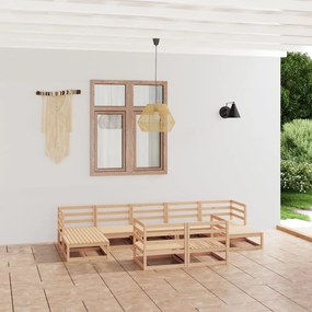 vidaXL 9 pcs conjunto lounge de jardim pinho maciço