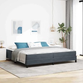 vidaXL Cama Box com colchão Cinza Escuro 200 x 210 cm tecido