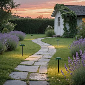 Conjunto de 4 projetores de espigão verdes incluindo LED IP44 Solar - Mushroom