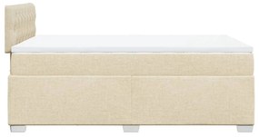 Cama boxspring com colchão 120x190 cm tecido cor creme