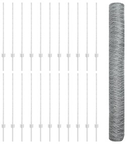 Postes Cerca vidaXL 10 pcs U-Channel 140 cm Aço Galvanizado