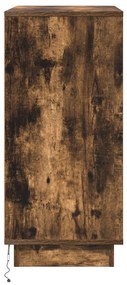 Criado-mudo com LED Carvalho Fumado 71x34,5x75 cm Madeira de Engenhari