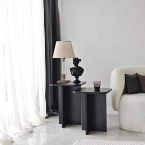 Conjunto de Mesas de Apoio Blues – Preto – 40x50x40 cm &amp; 40x55x40 cm