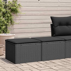 vidaXL 2 pcs conjunto sofás jardim c/ almofadões vime PE/acácia preto