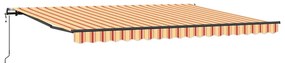 Toldo Retrátil Automático Amarelo e Laranja 450x300 cm