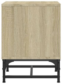 Mesa de cabeceira c/ porta de vidro 35x37x50 cm carvalho sonoma