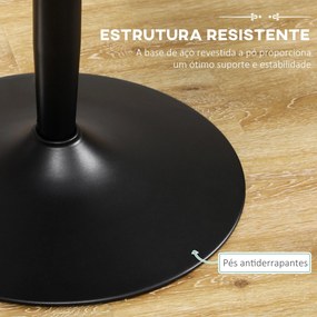 Mesa de Cozinha Redonda Mesa de Jantar Moderna para 2 Pessoas com Base