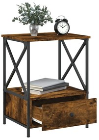 Mesa de cabeceira 50x41x65 cm derivados madeira carvalho fumado
