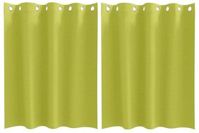 Cortinas com cortinas 2 pcs Verde maçã 140 x 140 cm Poliéster