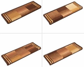 Tapetes de escadas adesivos 5 pcs 65x21x4 cm castanho