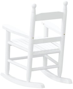 Cadeira de baloiço infantil madeira de álamo maciça branco