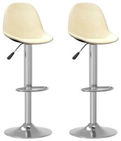 Bancos de bar 2 pcs tecido cor creme