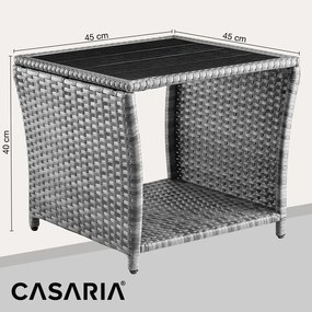 Mesa de apoio Jardim Polyrattan Vedis 45x45x40cm Cinzento