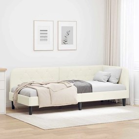 vidaXL Estrutura de Cama de Canto Creme 80 x 200 cm Veludo