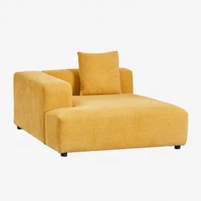 Módulo Chaise Longue Esquerdo Com Almofada Para Sofá Modular Bruna Tecido Chenille Mostarda - Sklum