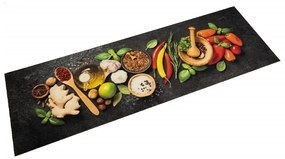 vidaXL Tapete de cozinha lavável 60x180 cm veludo padrão especiarias