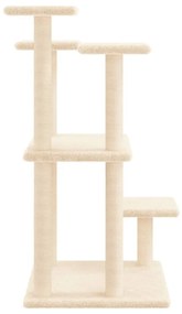 Postes arranhadores para gatos com plataformas 98,5 cm creme