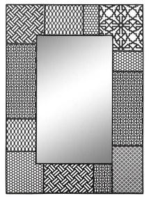 Espelho de Parede Dkd Home Decor Espelho Preto Metal (66 X 1,5 X 92 cm)