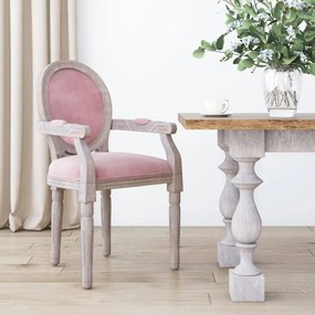 vidaXL Cadeira de jantar 54x56x96,5 cm veludo rosa
