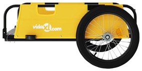 Reboque de bicicleta tecido oxford/ferro amarelo