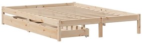 Cama sem colchão 140x190 cm madeira de pinho maciça
