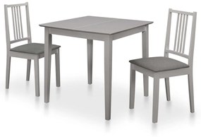 3 pcs conjunto de jantar MDF cinzento