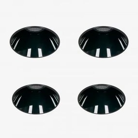 Pack De 4 Downlights Led Embutidos Sem Moldura Trimless Redondos Em Alumínio Luisiana Preto & Branco Neutro 3500k & Ø6,8 Cm & 10 W & 38º - Sklum