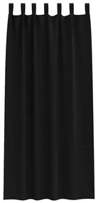Cortinas com cortinas 2 pcs Preto 245 x 140 cm Poliéster