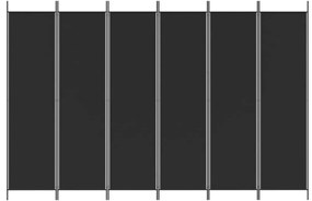 Divisória de quarto com 6 painéis 300x200 cm tecido preto