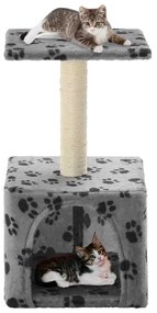 vidaXL Árvore para gatos c/postes arranhadores sisal 55 cm cinzento